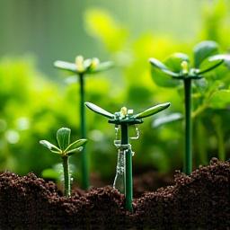 Sistema di irrigazione a goccia tra le piante